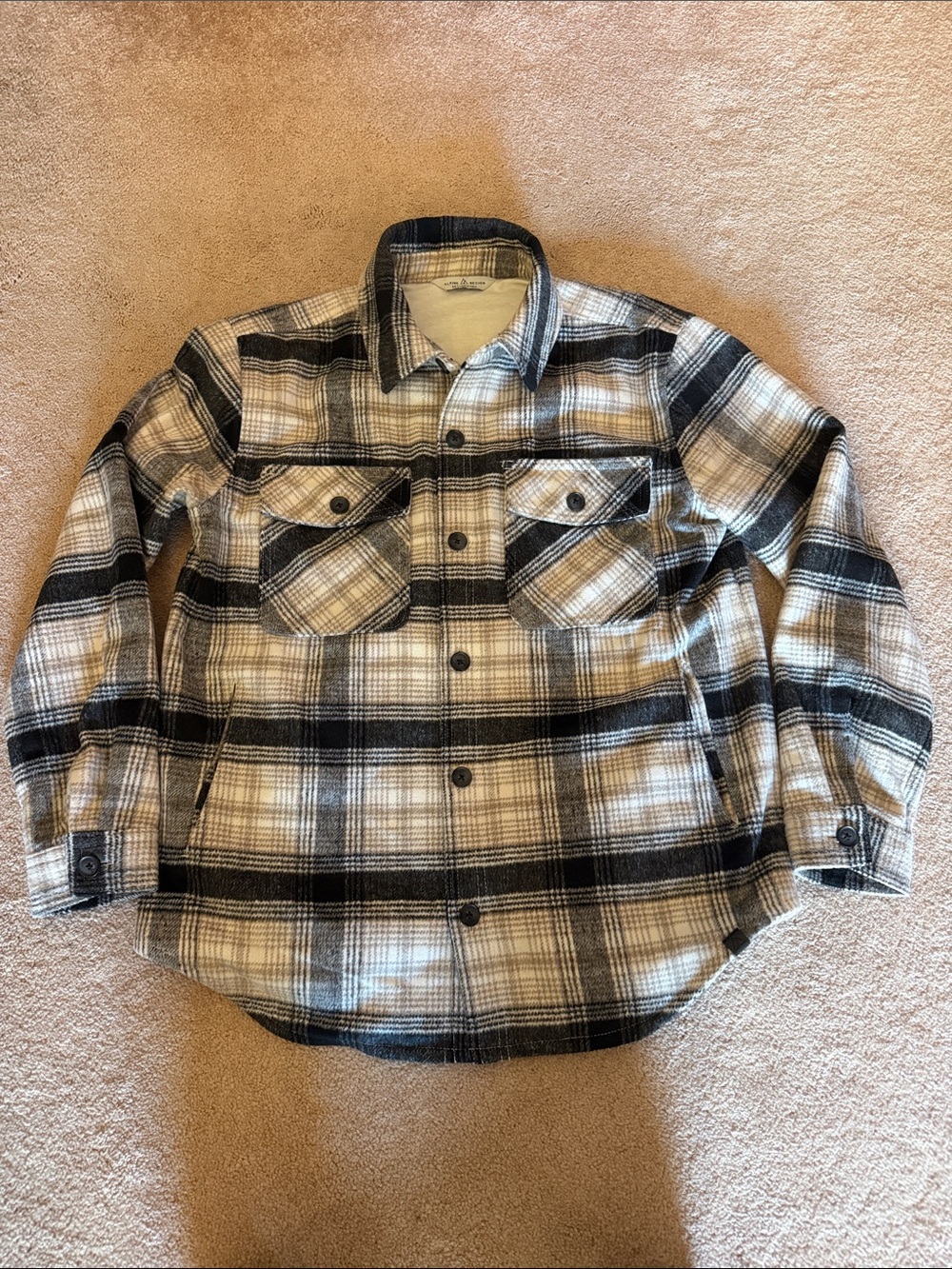 Alpine Design Black and White Plaid Flannel Utility Jacket
